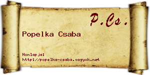 Popelka Csaba névjegykártya